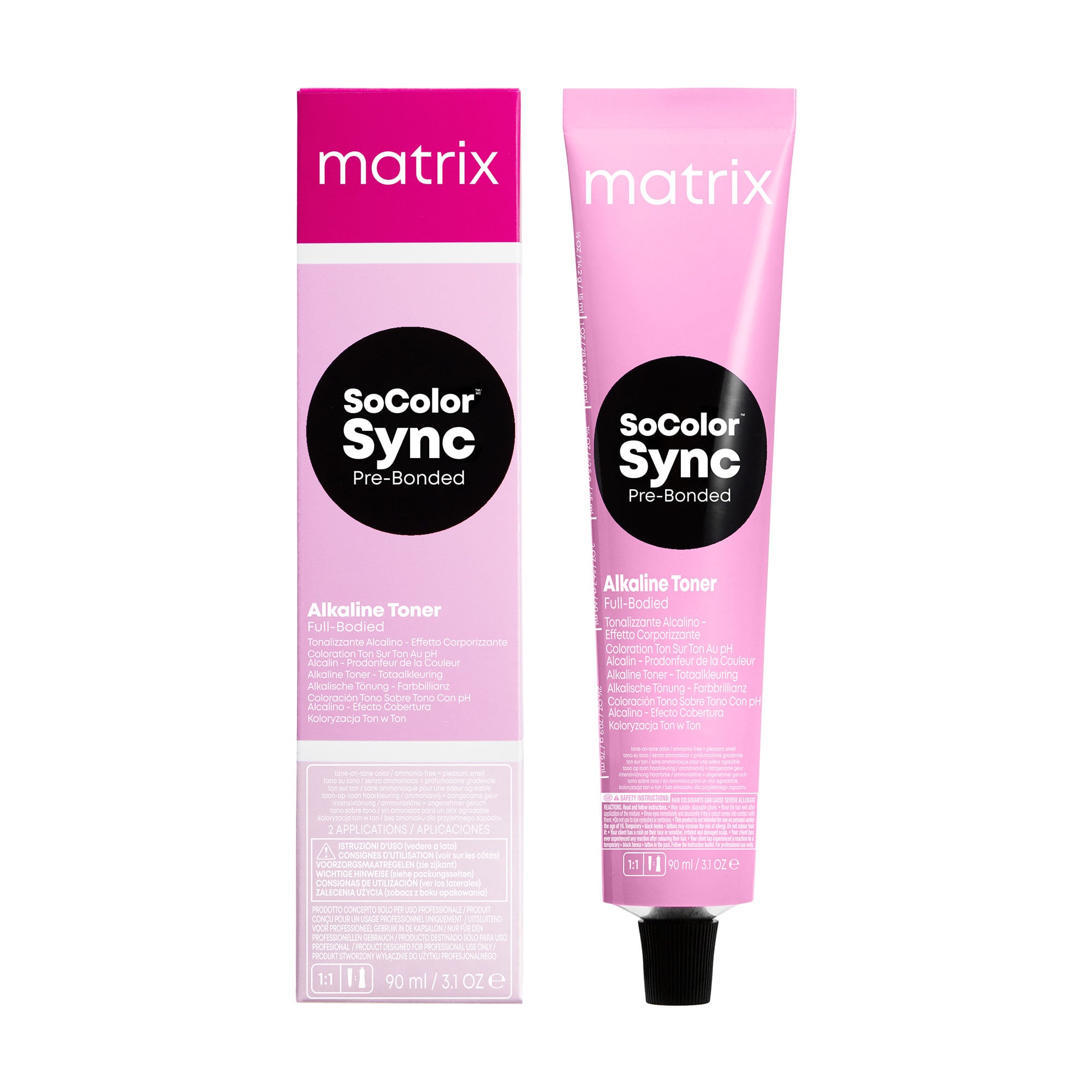 Безаміачний тонер для волосся Matrix SoColor Sync Pre-Bonded Alkaline Toner на лужній основі, тон-в-тон, Clear, 90 мл